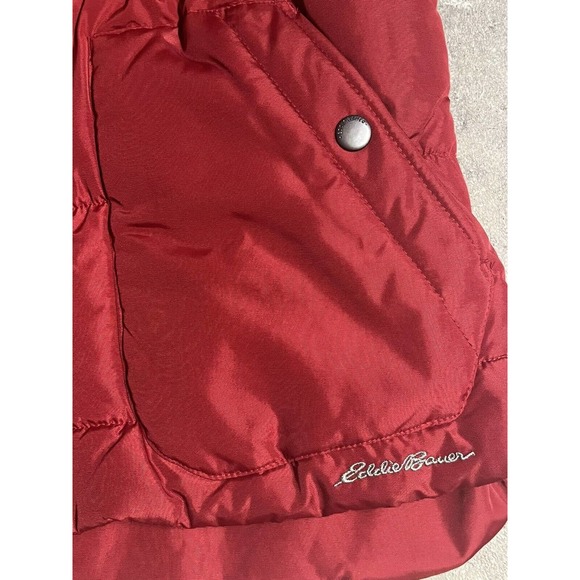 Eddie Bauer Puffer Vest Quilted Womens‎ Small Red Black Buffalo Plaid - Picture 3 of 8